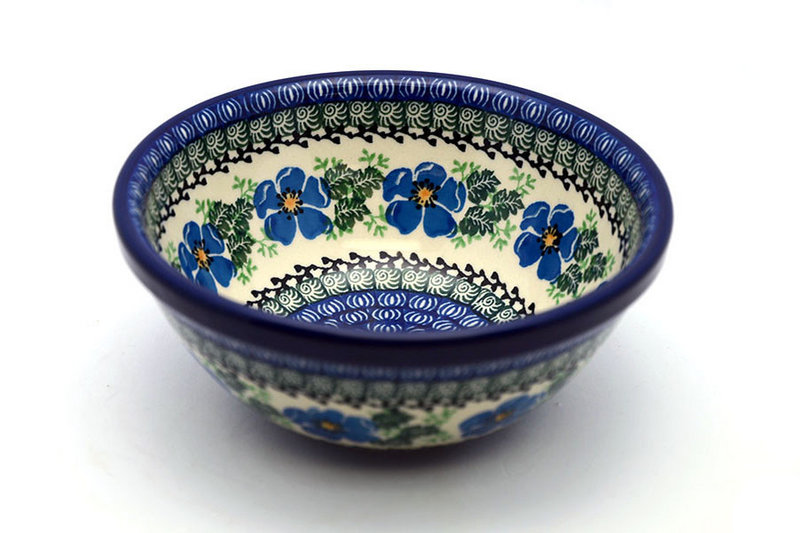 3 1/4"H x 7 1/2"W
 Polish Pottery Bowl - Large Nesting (7 1/2") - Morning Glory 057-1915a (3 1/4"H x 7 1/2"W
)