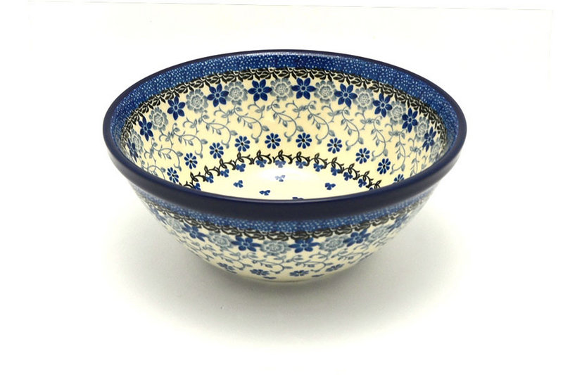 3 1/4"H x 7 1/2"W
 Polish Pottery Bowl - Large Nesting (7 1/2") - Silver Lace 057-2158a (3 1/4"H x 7 1/2"W
)