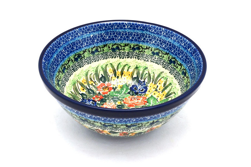 3 1/4"H x 7 1/2"W
 Polish Pottery Bowl - Large Nesting (7 1/2") - Unikat Signature U4400 057-U4400 (3 1/4"H x 7 1/2"W
)