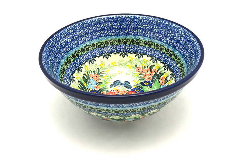 3 1/4"H x 7 1/2"W
 Polish Pottery Bowl - Large Nesting (7 1/2") - Unikat Signature U4553 057-U4553 (3 1/4"H x 7 1/2"W
)