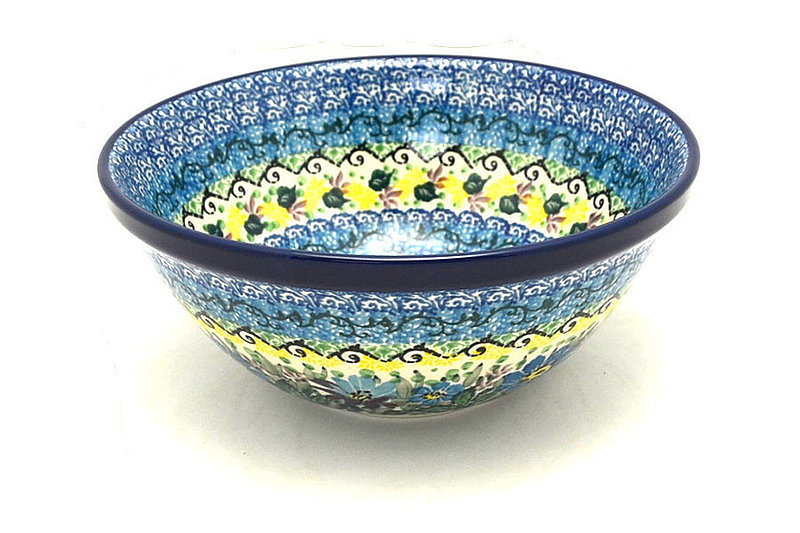 3 1/4"H x 7 1/2"W
 Polish Pottery Bowl - Large Nesting (7 1/2") - Unikat Signature U4613 057-U4613 (3 1/4"H x 7 1/2"W
)