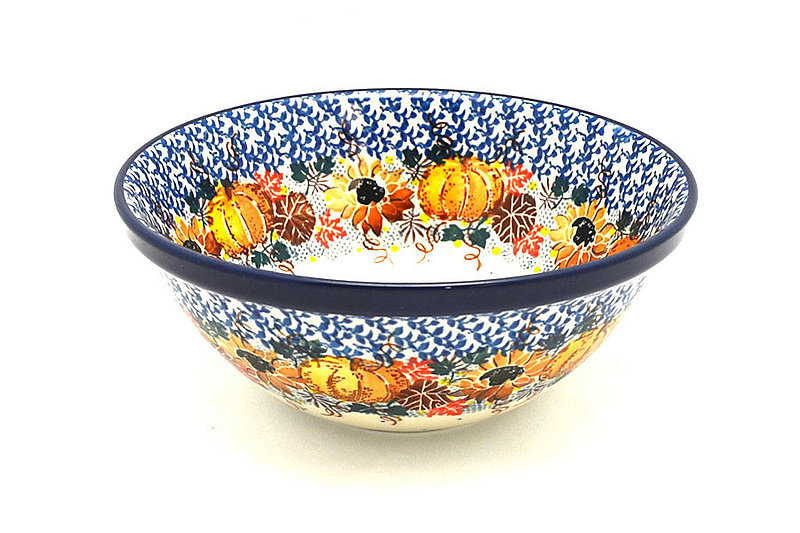 3 1/4"H x 7 1/2"W
 Polish Pottery Bowl - Large Nesting (7 1/2") - Unikat Signature U4741 057-U4741 (3 1/4"H x 7 1/2"W
)