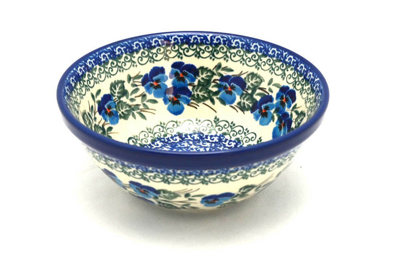 3 1/4"H x 7 1/2"W
 Polish Pottery Bowl - Large Nesting (7 1/2") - Winter Viola 057-2273a (3 1/4"H x 7 1/2"W
)