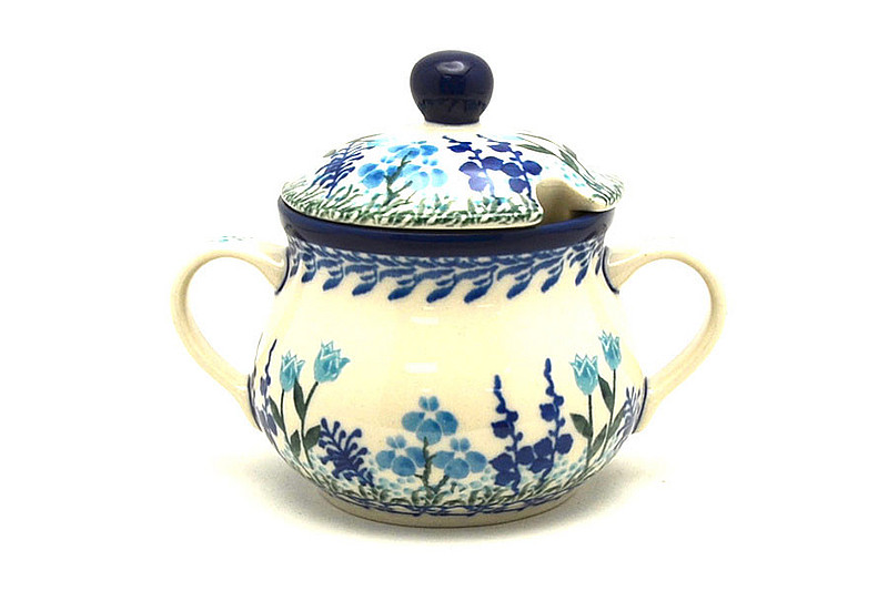 3 3/4"H x 3 1/2"W x 4 3/4"L
 Polish Pottery Sugar Bowl - Little Gems 035-2898a (3 3/4"H x 3 1/2"W x 4 3/4"L
)
