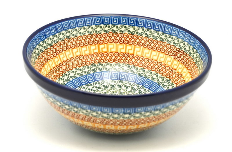 3 3/4"H x 9"W
 Polish Pottery Bowl - Larger Nesting (9") - Autumn 056-050a (3 3/4"H x 9"W
)