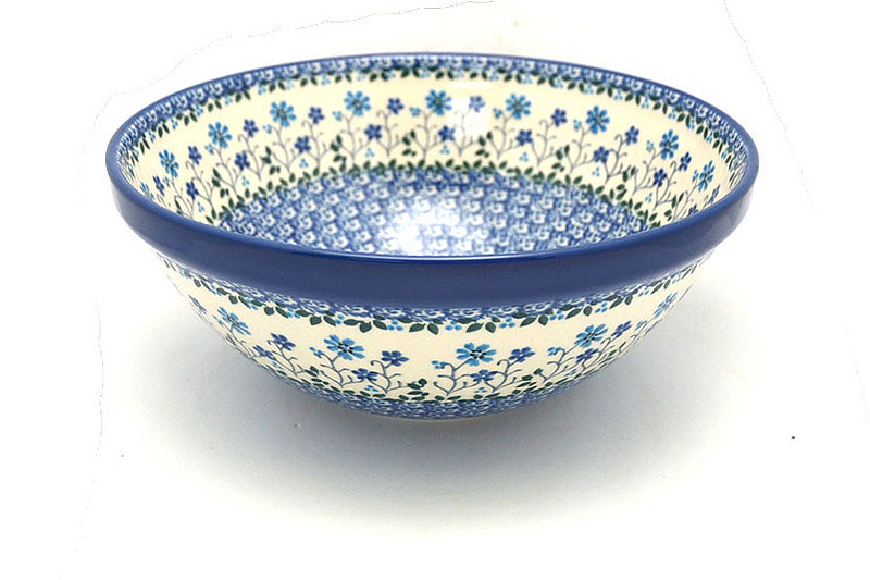 3 3/4"H x 9"W
 Polish Pottery Bowl - Larger Nesting (9") - Blue Horizon 056-2333a (3 3/4"H x 9"W
)