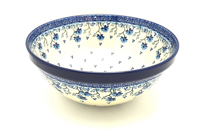 3 3/4"H x 9"W
 Polish Pottery Bowl - Larger Nesting (9") - Clover Field 056-2524a (3 3/4"H x 9"W
)