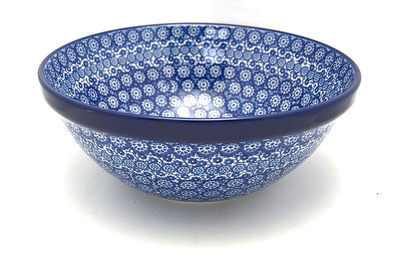 3 3/4"H x 9"W
 Polish Pottery Bowl - Larger Nesting (9") - Midnight 056-2615a (3 3/4"H x 9"W
)