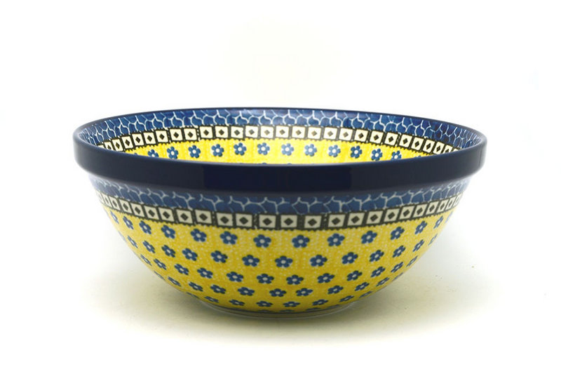 3 3/4"H x 9"W
 Polish Pottery Bowl - Larger Nesting (9") - Sunburst 056-859a (3 3/4"H x 9"W
)