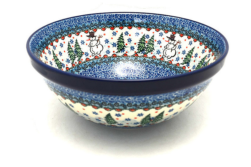 3 3/4"H x 9"W
 Polish Pottery Bowl - Larger Nesting (9") - Unikat Signature U4661 056-U4661 (3 3/4"H x 9"W
)