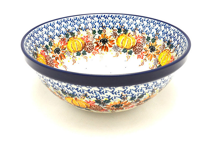 3 3/4"H x 9"W
 Polish Pottery Bowl - Larger Nesting (9") - Unikat Signature U4741 056-U4741 (3 3/4"H x 9"W
)