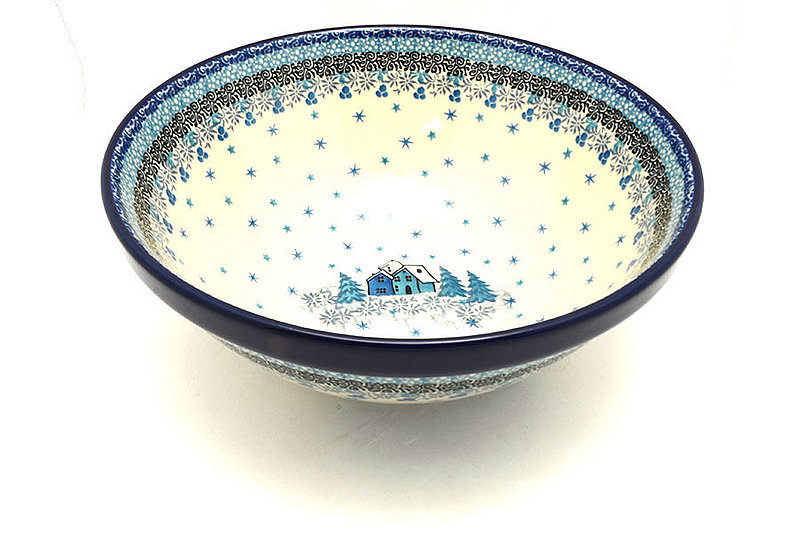 3 3/4"H x 9"W
 Polish Pottery Bowl - Larger Nesting (9") - Unikat Signature U5045 056-U5045 (3 3/4"H x 9"W
)