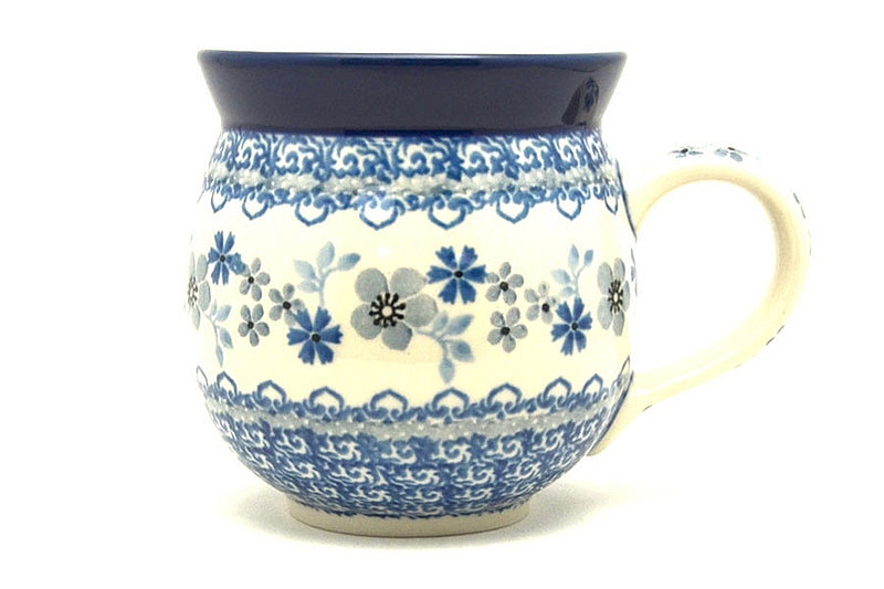 3 5/8"H (11 oz measured near the rim).
 Polish Pottery Mug - 11 oz. Bubble - Blue Horizon 070-2333a (3 5/8"H (11 oz measured near the rim).
)