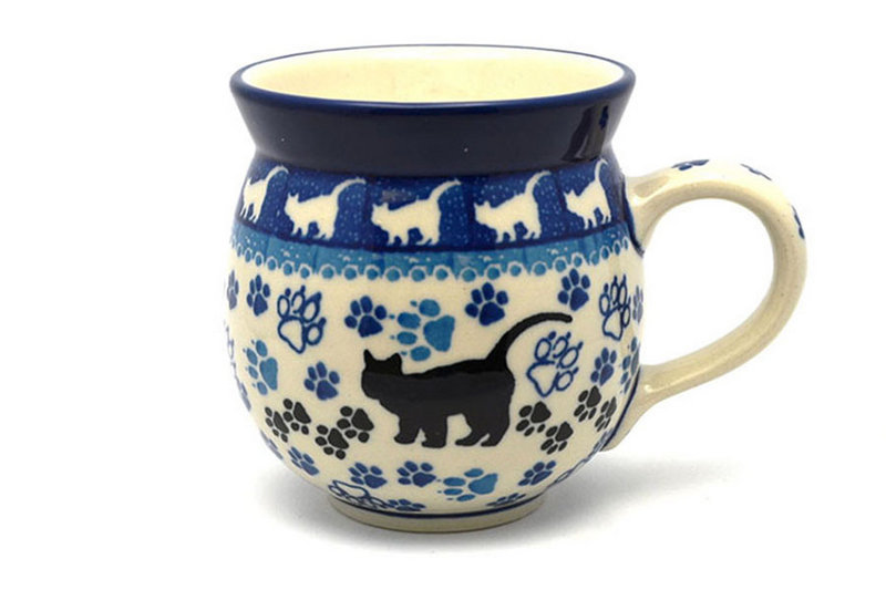 3 5/8"H (11 oz measured near the rim).
 Polish Pottery Mug - 11 oz. Bubble - Boo Boo Kitty 070-1771a (3 5/8"H (11 oz measured near the rim).
)