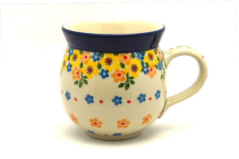 3 5/8"H (11 oz measured near the rim).
 Polish Pottery Mug - 11 oz. Bubble - Buttercup 070-2225a (3 5/8"H (11 oz measured near the rim).
)
