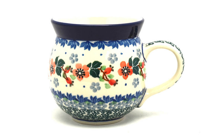 3 5/8"H (11 oz measured near the rim).
 Polish Pottery Mug - 11 oz. Bubble - Cherry Blossom 070-2103a (3 5/8"H (11 oz measured near the rim).
)