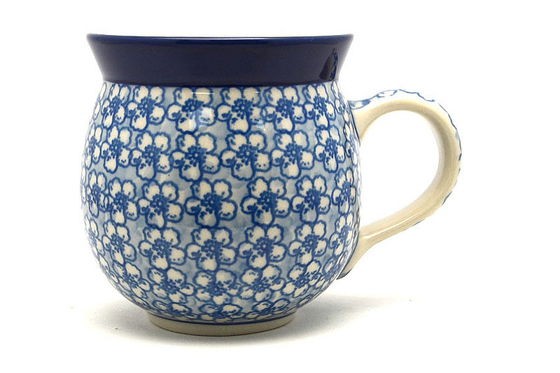 3 5/8"H (11 oz measured near the rim).
 Polish Pottery Mug - 11 oz. Bubble - Daisy Flurry 070-2176a (3 5/8"H (11 oz measured near the rim).
)