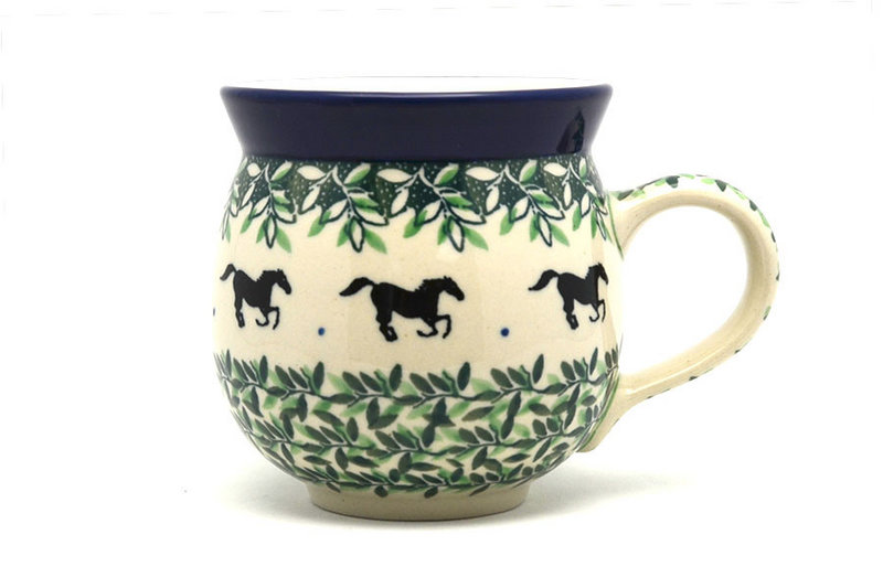 3 5/8"H (11 oz measured near the rim).
 Polish Pottery Mug - 11 oz. Bubble - Dark Horse 070-2241a (3 5/8"H (11 oz measured near the rim).
)