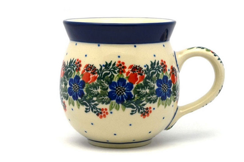 3 5/8"H (11 oz measured near the rim).
 Polish Pottery Mug - 11 oz. Bubble - Garden Party 070-1535a (3 5/8"H (11 oz measured near the rim).
)