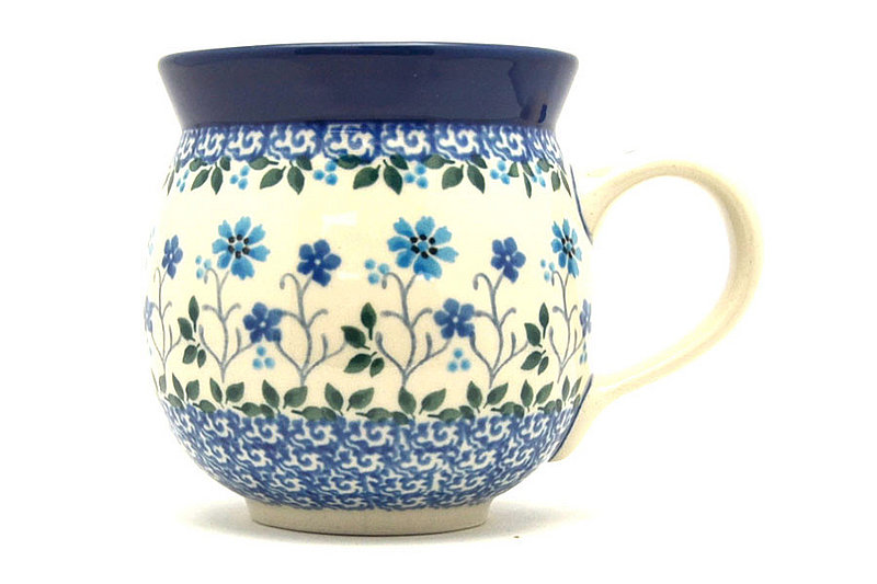 3 5/8"H (11 oz measured near the rim).
 Polish Pottery Mug - 11 oz. Bubble - Georgia Blue 070-2785a (3 5/8"H (11 oz measured near the rim).
)