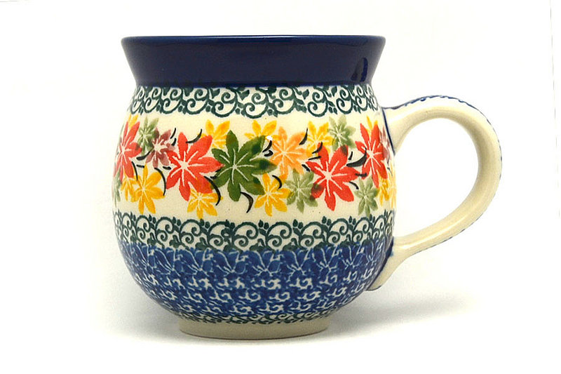 3 5/8"H (11 oz measured near the rim).
 Polish Pottery Mug - 11 oz. Bubble - Maple Harvest 070-2533a (3 5/8"H (11 oz measured near the rim).
)
