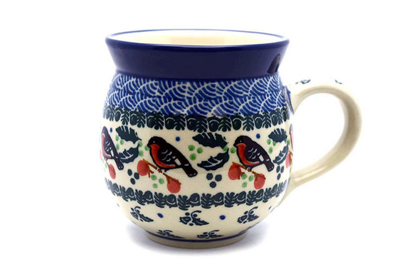 3 5/8"H (11 oz measured near the rim).
 Polish Pottery Mug - 11 oz. Bubble - Red Robin 070-1257a (3 5/8"H (11 oz measured near the rim).
)