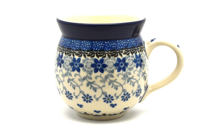 3 5/8"H (11 oz measured near the rim).
 Polish Pottery Mug - 11 oz. Bubble - Silver Lace 070-2158a (3 5/8"H (11 oz measured near the rim).
)