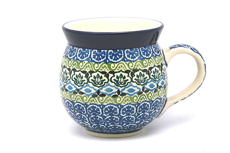 3 5/8"H (11 oz measured near the rim).
 Polish Pottery Mug - 11 oz. Bubble - Tranquility 070-1858a (3 5/8"H (11 oz measured near the rim).
)