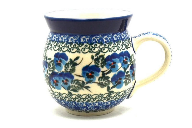 3 5/8"H (11 oz measured near the rim).
 Polish Pottery Mug - 11 oz. Bubble - Winter Viola 070-2273a (3 5/8"H (11 oz measured near the rim).
)
