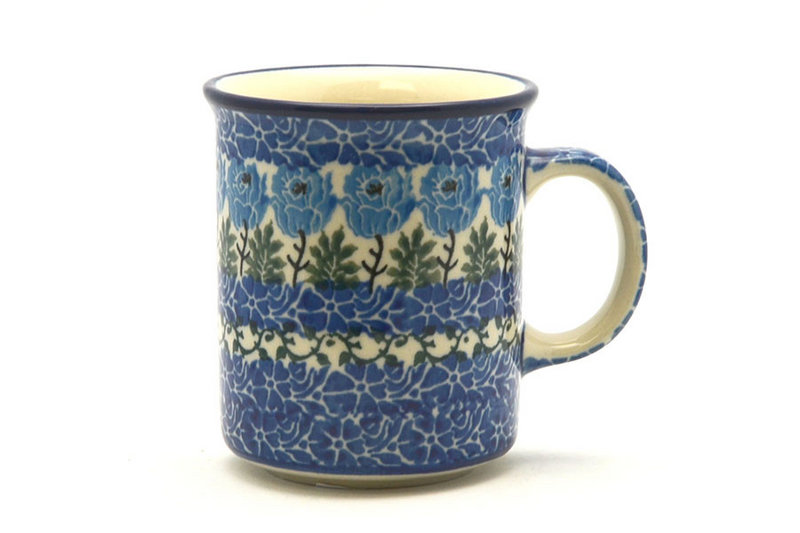 3 5/8"H (8 oz. measured to the rim)
 Polish Pottery Mug - Straight Sided - Antique Rose 236-1390a (3 5/8"H (8 oz. measured to the rim)
)