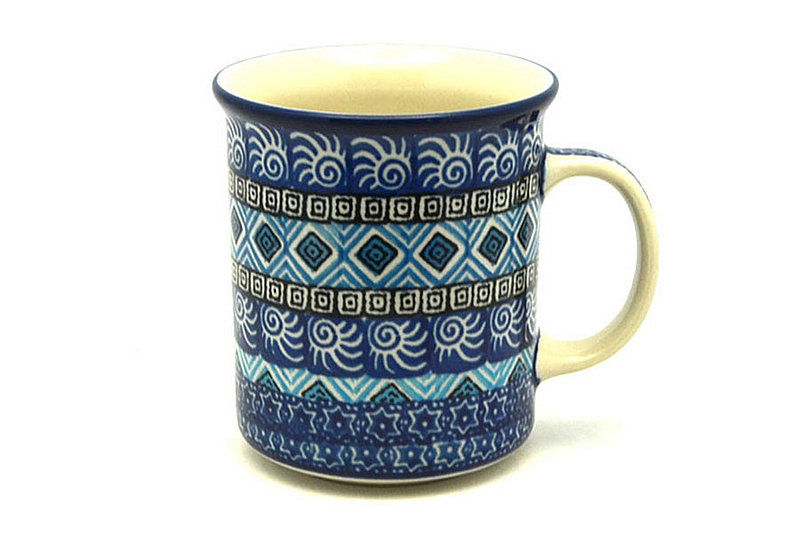 3 5/8"H (8 oz. measured to the rim)
 Polish Pottery Mug - Straight Sided - Aztec Sky 236-1917a (3 5/8"H (8 oz. measured to the rim)
)