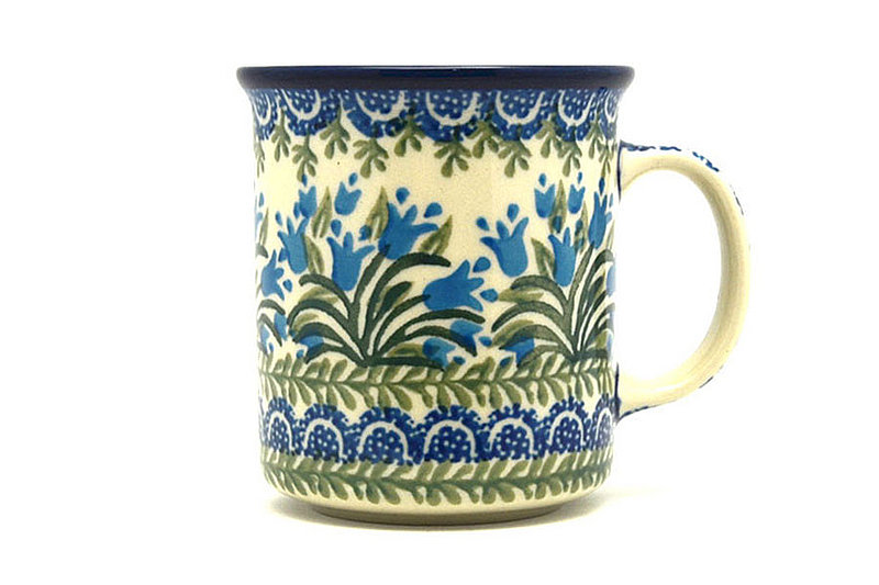 3 5/8"H (8 oz. measured to the rim)
 Polish Pottery Mug - Straight Sided - Blue Bells 236-1432a (3 5/8"H (8 oz. measured to the rim)
)