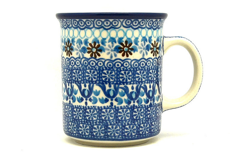 3 5/8"H (8 oz. measured to the rim)
 Polish Pottery Mug - Straight Sided - Blue Yonder 236-2187a (3 5/8"H (8 oz. measured to the rim)
)