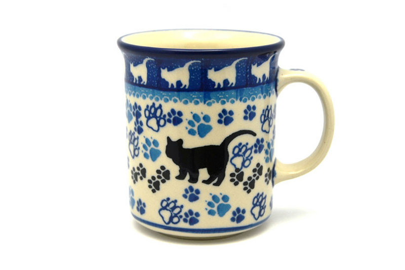 3 5/8"H (8 oz. measured to the rim)
 Polish Pottery Mug - Straight Sided - Boo Boo Kitty 236-1771a (3 5/8"H (8 oz. measured to the rim)
)