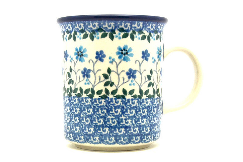 3 5/8"H (8 oz. measured to the rim)
 Polish Pottery Mug - Straight Sided - Georgia Blue 236-2785a (3 5/8"H (8 oz. measured to the rim)
)
