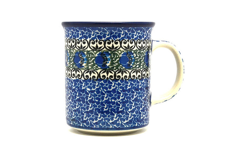 3 5/8"H (8 oz. measured to the rim)
 Polish Pottery Mug - Straight Sided - Peacock Feather 236-1513a (3 5/8"H (8 oz. measured to the rim)
)