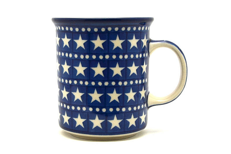 3 5/8"H (8 oz. measured to the rim)
 Polish Pottery Mug - Straight Sided - Starlight 236-119a (3 5/8"H (8 oz. measured to the rim)
)