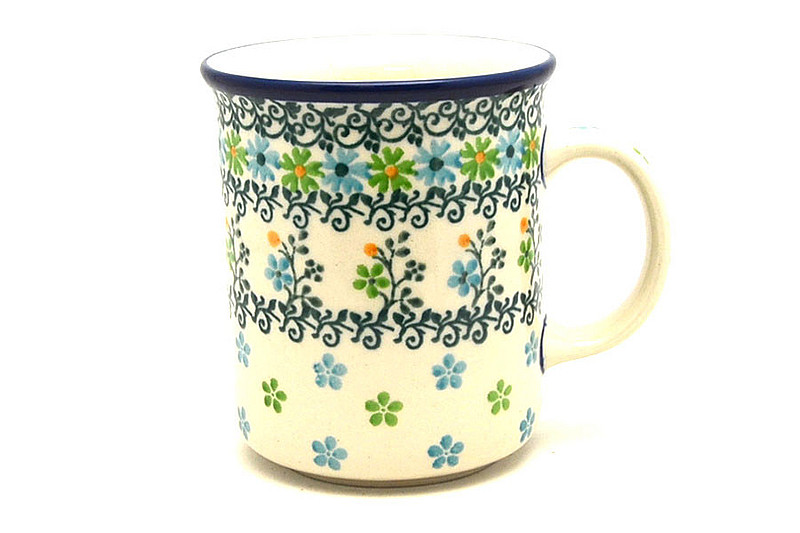 3 5/8"H (8 oz. measured to the rim)
 Polish Pottery Mug - Straight Sided - Summer Sparkle 236-2362a (3 5/8"H (8 oz. measured to the rim)
)