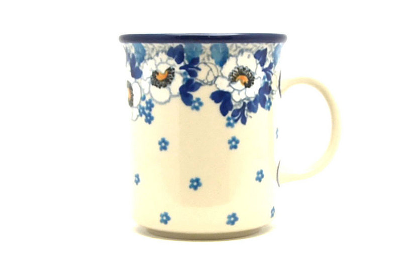 3 5/8"H (8 oz. measured to the rim)
 Polish Pottery Mug - Straight Sided - White Poppy 236-2222a (3 5/8"H (8 oz. measured to the rim)
)