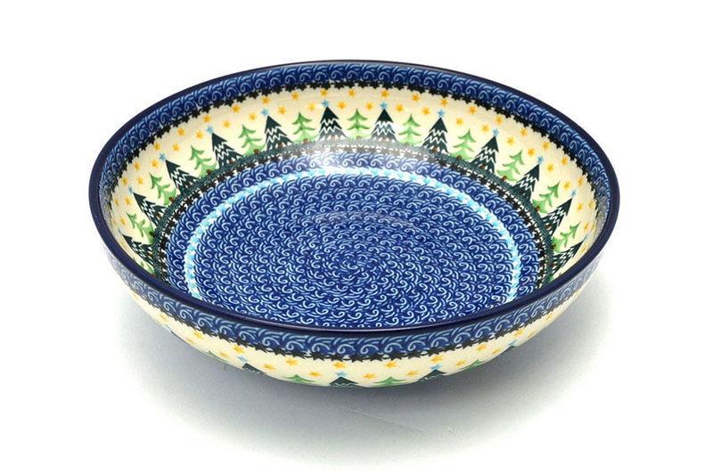 3"H x 10 3/4"W
 Polish Pottery Bowl - Contemporary - Large (11") - Christmas Trees C36-1284a (3"H x 10 3/4"W
)