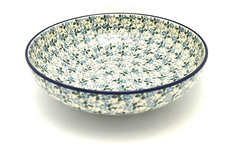 3"H x 10 3/4"W
 Polish Pottery Bowl - Contemporary - Large (11") - Forget-Me-Knot C36-2089a (3"H x 10 3/4"W
)