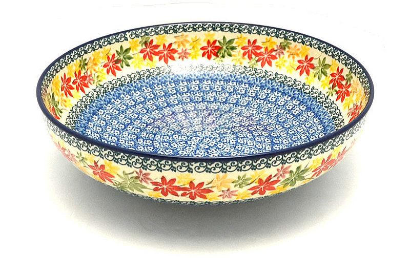 3"H x 10 3/4"W
 Polish Pottery Bowl - Contemporary - Large (11") - Maple Harvest C36-2533a (3"H x 10 3/4"W
)