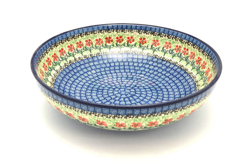 3"H x 10 3/4"W
 Polish Pottery Bowl - Contemporary - Large (11") - Maraschino C36-1916a (3"H x 10 3/4"W
)