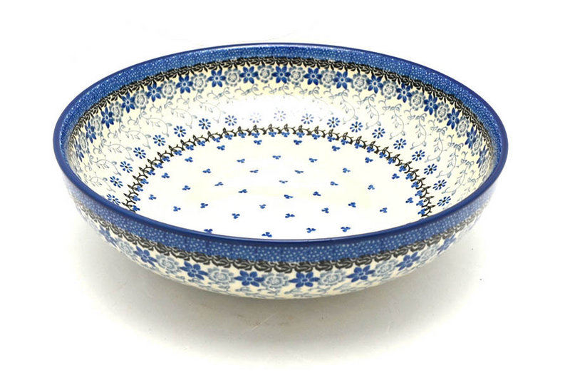 3"H x 10 3/4"W
 Polish Pottery Bowl - Contemporary - Large (11") - Silver Lace C36-2158a (3"H x 10 3/4"W
)