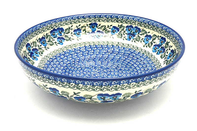 3"H x 10 3/4"W
 Polish Pottery Bowl - Contemporary - Large (11") - Winter Viola C36-2273a (3"H x 10 3/4"W
)