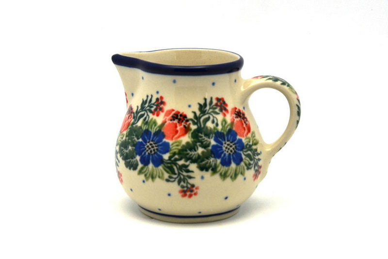 3"H x 2 3/4"W x 3 5/8"L. 
 Polish Pottery Creamer - 4 oz. - Garden Party 091-1535a (3"H x 2 3/4"W x 3 5/8"L.  
)