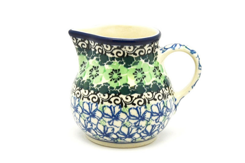 3"H x 2 3/4"W x 3 5/8"L. 
 Polish Pottery Creamer - 4 oz. - Kiwi 091-1479a (3"H x 2 3/4"W x 3 5/8"L.  
)