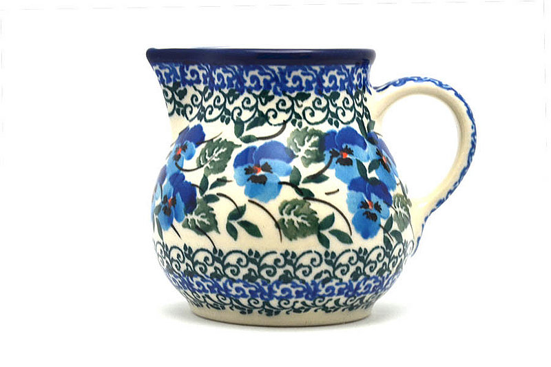 3"H x 2 3/4"W x 3 5/8"L. 
 Polish Pottery Creamer - 4 oz. - Winter Viola 091-2273a (3"H x 2 3/4"W x 3 5/8"L.  
)