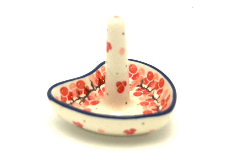 3"H x 3 1/4"W
 Polish Pottery Ring Holder - Pink Peppercorn 904-2387a (3"H x 3 1/4"W
)