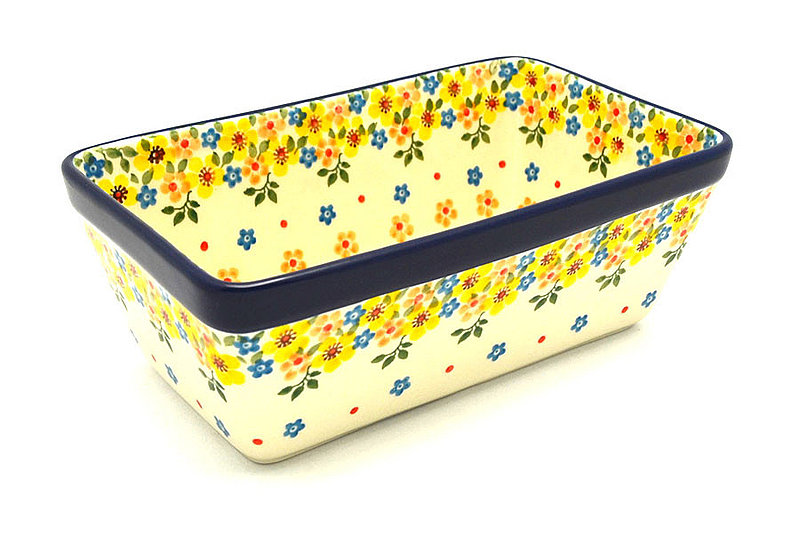 3"H x 4 3/4"W x 8"L
 Polish Pottery Baker - Loaf Dish - Buttercup 603-2225a (3"H x 4 3/4"W x 8"L
)